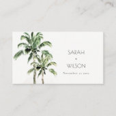 Tropisch strand palm Trees Rustic Wedding Website Visitekaartje (Voorkant)