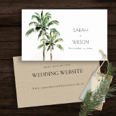 Tropisch strand palm Trees Rustic Wedding Website Visitekaartje