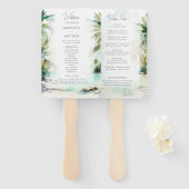 Tropisch strand palm Trees Wedding Program Hand Fa Handwaaier (Voorkant en achterkant)