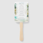 Tropisch strand palm Trees Wedding Program Hand Fa Handwaaier (Achterkant)