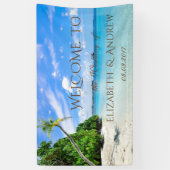 Tropisch Strand, Palm Trouwbanner Spandoek (Verticaal)