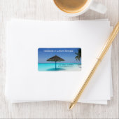 Tropisch strand palm umbrella etiket (Insitu)