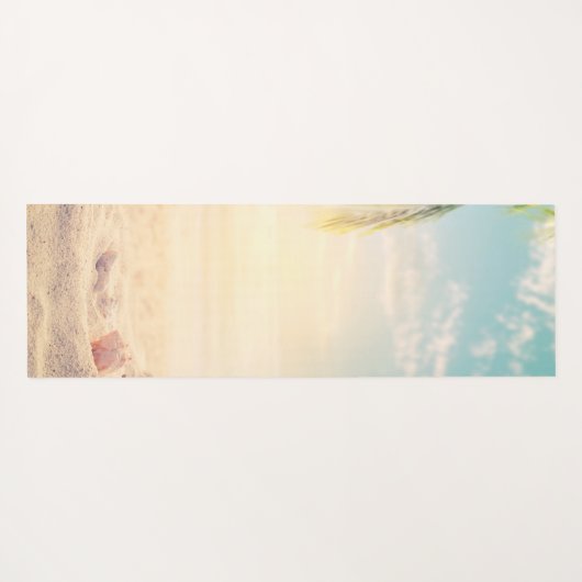 Tropisch strand, palm, zand, zeeshells - gepersona yogamat (Achterkant (horizontaal))