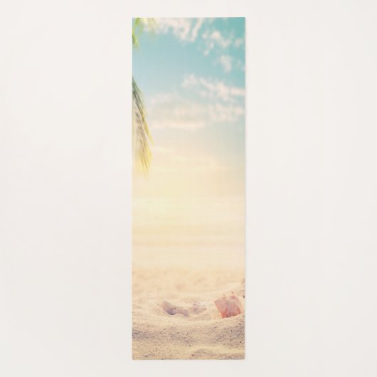 Tropisch strand, palm, zand, zeeshells - gepersona yogamat (Achterkant)