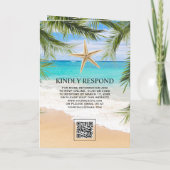 Tropisch strand palm zeester foto QR-code bruiloft (Achterkant)