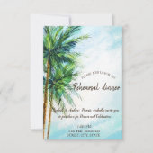 Tropisch strand, palmbinnenuitnodiging kaart (Voorkant)