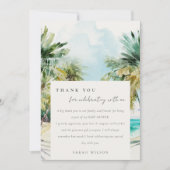 Tropisch strand palmbomen baby shower dank je kaart (Voorkant)