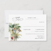 Tropisch strand palmbomen bruiloft RSVP Kaartje (Voorkant)