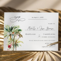 Tropisch strand palmbomen bruiloft RSVP