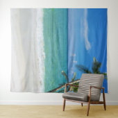 Tropisch strand palmbomen fotohokje achtergrond wandkleed (In Situ (horizontaal))