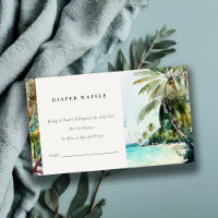 Tropisch strand palmbomen luier raffle baby shower