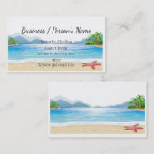 Tropisch strand palmbomen Ocean Zee Custom Visitekaartje (Voorkant / Achterkant)