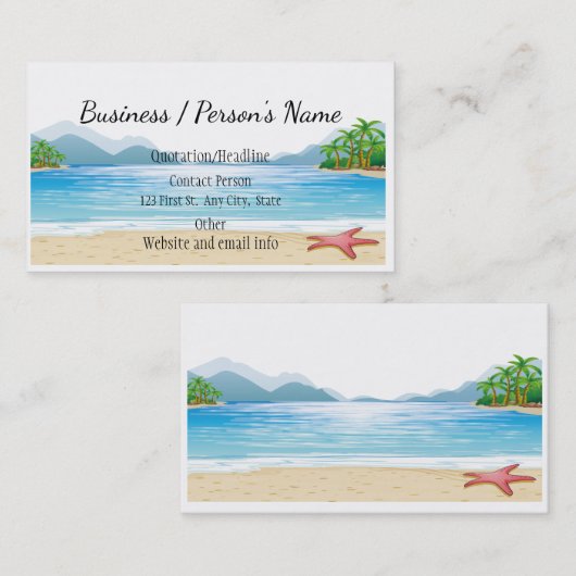 Tropisch strand palmbomen Ocean Zee Custom Visitekaartje (Voorkant / Achterkant)