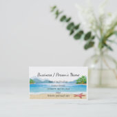 Tropisch strand palmbomen Ocean Zee Custom Visitekaartje (Staand voorkant)