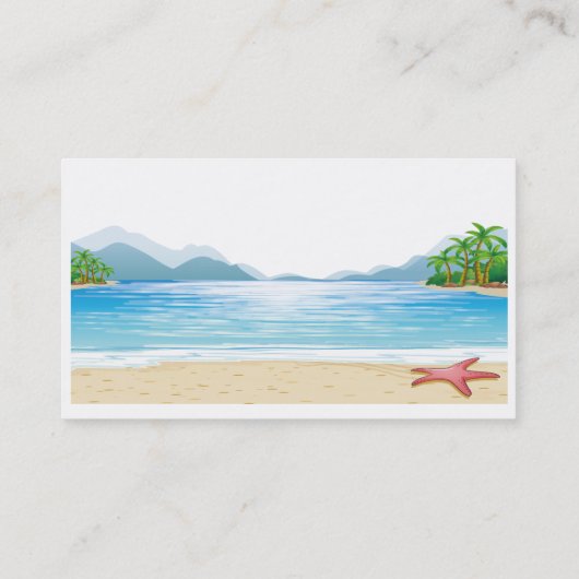 Tropisch strand palmbomen Ocean Zee Custom Visitekaartje (Achterkant)
