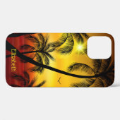 Tropisch strand palmbomen Persoonlijk Case-Mate iPhone Case (Achterkant (horizontaal))