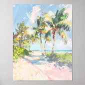 Tropisch strand Palmbomen Poster Print (Voorkant)