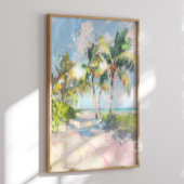 Tropisch strand Palmbomen Poster Print