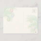 Tropisch strand, palmbomen & Teenslippers Kerst Feestdagenkaart (Achterkant)