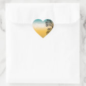 Tropisch strand palmbomen zonsondergang bruiloft hart sticker (Tas)