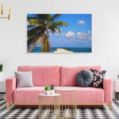 Tropisch strand palmboom canvas afdruk (Insitu (Woonkamer))
