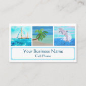 Tropisch strand - palmboom - Dolphin Ocean Visitekaartje (Voorkant)