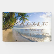 Tropisch Strand,Palmboom Huwelijksbanner
