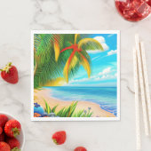 Tropisch strand palmboom scène servet (Insitu)