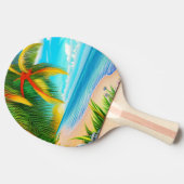 Tropisch strand palmboom scène tafeltennisbatje (Zijkant)