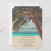 Tropisch strand, palmbruidsshower kaart (Voorkant)