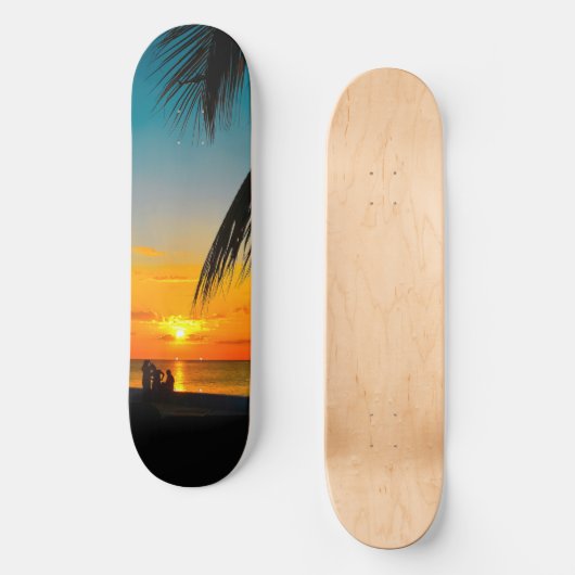 Tropisch strand palmen kleurig SUNSET-skateboard Skateboard (Voorkant)