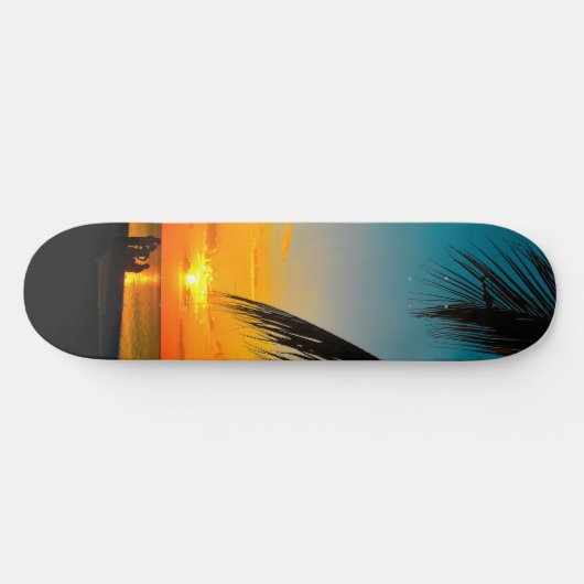 Tropisch strand palmen kleurig SUNSET-skateboard Skateboard (Horizontaal)