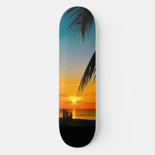 Tropisch strand palmen kleurig SUNSET-skateboard Skateboard (Voorkant)