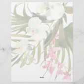 Tropisch strand palmen orchideeën Roze Floral Brid Briefhoofd (Achterkant)