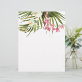 Tropisch strand palmen orchideeën Roze Floral Brid Briefhoofd (Staand voorkant)