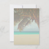 Tropisch strand, palmen receptie kaart (Achterkant)