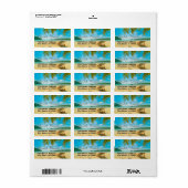 Tropisch strand, palmen, stoel, relaxen etiket (Full Sheet)