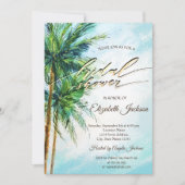 Tropisch strand, Palms Bridal Shower Invitation Kaart (Voorkant)