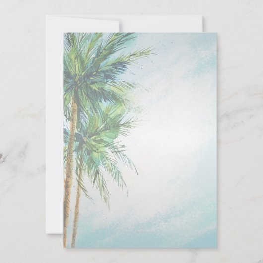 Tropisch strand, Palms Bridal Shower Invitation Kaart (Achterkant)