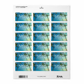Tropisch strand palms RSVP RSVP-retouradres Etiket (Full Sheet)