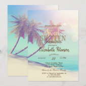 Tropisch strand Palms Summer Sweet 16 Party Kaart (Voorkant / Achterkant)