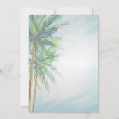 Tropisch strand, Palms Verloving Invitation Kaart (Achterkant)