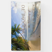 Tropisch strand, Palms Wedding Banner (Verticaal)