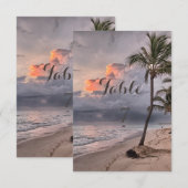 Tropisch strand,palmtafelkaart kaart (Voorkant / Achterkant)