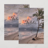 Tropisch strand,palmtafelkaart kaart (Voorkant / Achterkant)