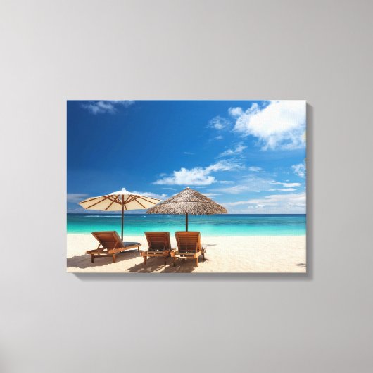 Tropisch strand panorama canvas afdruk (Voorkant)