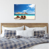 Tropisch strand panorama canvas afdruk (Insitu (Slaapkamer))