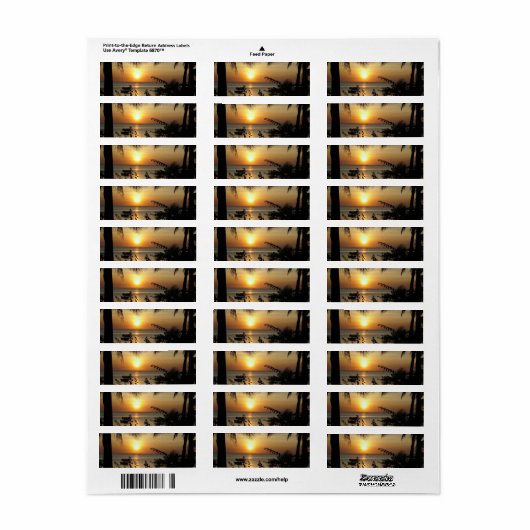 Tropisch strand paradijs etiket (Full Sheet)