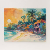 Tropisch strand paradijs legpuzzel (Horizontaal)