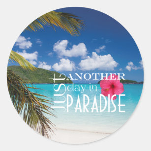 Tropisch strand paradijs ronde sticker